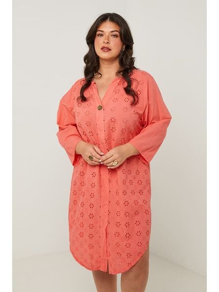 Curvy Lady Sukienka w kolorze koralowym rozmiar: 48/50. Czerwone sukienki Curvy Lady, bez wzorów, klasyczne, bez kołnierzyka, bez ramiączek, midi. Za 120,95 zł.