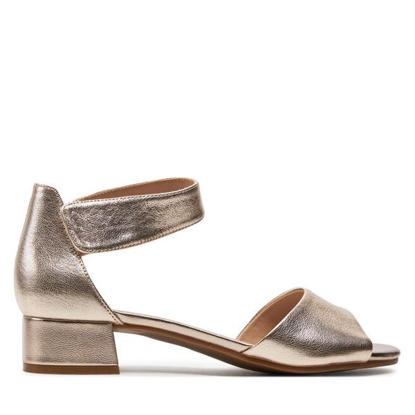 Sandały Caprice. Żółte sandały Caprice, bez wzorów, bez obcasa, na płaskiej podeszwie, bez zapięcia. Za 279,99 zł.