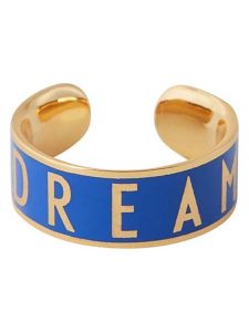 Design Letters Pozłacany pierścionek "Dream" rozmiar: onesize. Niebieskie pierścionki Design Letters, pozłacane. Za 131,74 zł.