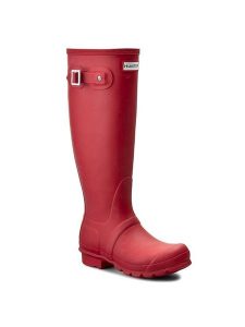Hunter Kalosze Original Tall W23499 Czerwony. Czerwone kalosze Hunter, bez wzorów, z kauczuku. Za 369,99 zł.