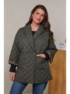 Curvy Lady Kurtka pikowana w kolorze khaki rozmiar: 40/42. Brązowe kurtki Curvy Lady, bez wzorów, bez kaptura. Za 236,05 zł.