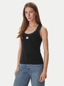 Calvin Klein Jeans T-Shirt LV047F355G Czarny. Czarne t-shirty Calvin Klein Jeans, s, bez wzorów, z bawełny, bez kołnierzyka, bez ramiączek. Za 251,99 zł.