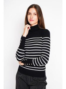 ASSUILI Golf w kolorze czarno-białym rozmiar: 40. Białe golfy Assuili, bez wzorów. Za 104,99 zł.