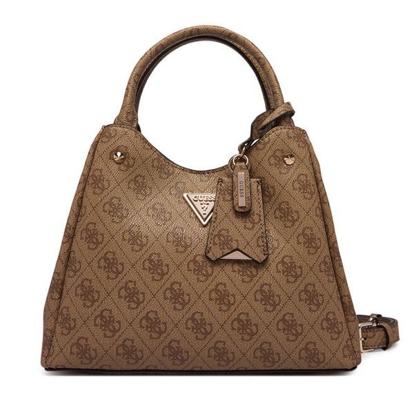 Torebka Guess. Brązowe kuferki Guess, z aplikacjami, bez dodatków. Za 699,99 zł.