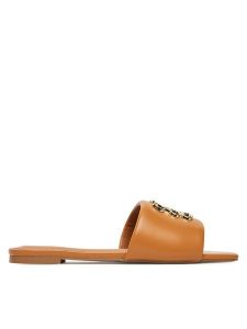 Nine West Klapki SMRL393663-02 Beżowy. Brązowe klapki Nine West, bez wzorów, z materiału, bez obcasa. Za 118,99 zł.