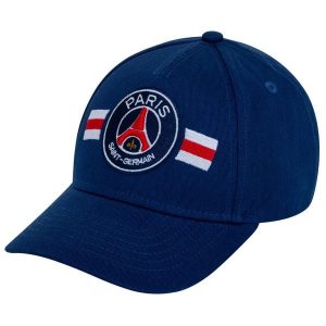 Czapka z daszkiem Paris Saint Germain bawełna junior granatowa. Niebieskie czapki PSG, bez wzorów, z bawełny, sportowe. Za 99,00 zł.