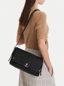 Beverly Hills Polo Club Torebka CEO-BHPC-C-019-09 Czarny. Czarne listonoszki Beverly Hills Polo Club, bez wzorów, z materiału, bez dodatków. Za 219,99 zł.