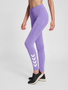 Damskie legginsy mid-rise Hummel MT Chipo. Niebieskie legginsy Hummel, bez wzorów, z elastanu. Za 166,50 zł.