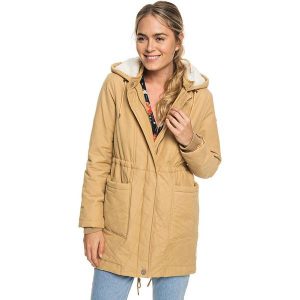 Parka zimowa "Slalomchic" w kolorze beżowym. Brązowe płaszcze marki Roxy Snow, na zimę. W wyprzedaży za 474,95 zł.