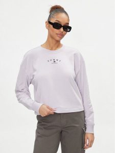 Tommy Jeans Bluza Essential Logo DW0DW18143 Fioletowy Regular Fit. Fioletowe bluzy Tommy Jeans, m, bez wzorów, z bawełny, bez kaptura. Za 299,99 zł.