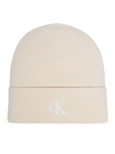 Calvin Klein Czapka Fine LV04F8098G Kremowy. Białe czapki Calvin Klein, bez wzorów, z wiskozy. Za 129,99 zł.
