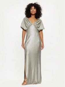 LOLA CASADEMUNT Sukienka wieczorowa MS2416014 Złoty Regular Fit. Żółte sukienki LOLA CASADEMUNT, m, bez wzorów, z syntetyku, wizytowe, bez kołnierzyka, bez ramiączek. Za 529,99 zł.