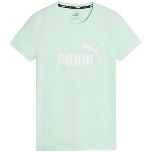 T-shirt Damski Logo Essential. Zielone t-shirty Puma, m, bez wzorów, bez kołnierzyka, bez ramiączek. Za 143,99 zł.