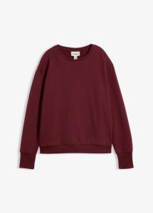 Bluza oversize z miękkiej mieszanki bawełny. Czerwone bluzy bonprix, bez wzorów, z bawełny, bez kaptura. Za 109,99 zł.