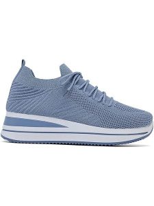Sixth Sens Sneakersy w kolorze błękitnym na koturnie rozmiar: 36. Niebieskie trampki Sixth Sens, bez wzorów, z materiału, bez zapięcia. Za 114,17 zł.