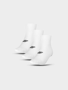 4F Skarpety casual za kostkę (3-pack) damskie - białe 39-42. Białe skarpetki 4f, bez wzorów, z bawełny. Za 49,99 zł.