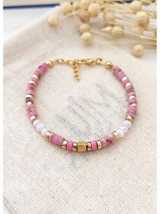 Atelier MIU Pozłacana bransoletka rozmiar: onesize. Różowe bransoletki Atelier MIU, z perłą, pozłacane. Za 52,99 zł.