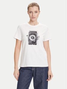 Weekend Max Mara T-Shirt Guglia 2525976031 Biały Regular Fit. Białe t-shirty Weekend Max Mara, xs, bez wzorów, z bawełny, bez kołnierzyka, bez ramiączek. Za 299,99 zł.