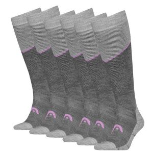 Skarpety narciarskie dla dorosłych HEAD Kneehigh 6 par. Fioletowe skarpetki Head, bez wzorów, z elastanu. Za 303,99 zł.