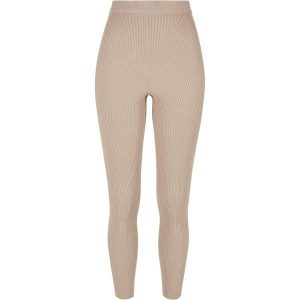 Legginsy damskie Urban Classics Rib Knit. Brązowe legginsy Urban Classics, bez wzorów. Za 191,00 zł.