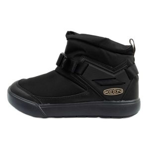 Buty śniegowce Keen Hoodromeo Mini 1026797 czarne. Czarne buty zimowe z gumy, bez obcasa, bez zapięcia. Za 322,81 zł.