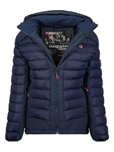 Geographical Norway Kurtka przejściowa "Aurelien" w kolorze granatowym rozmiar: L. Niebieskie kurtki Geographical Norway, l, z aplikacjami, bez kaptura. Za 206,42 zł.