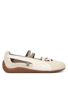 Puma Baleriny Speedcat Ballet LT Wns 408457 02 Kremowy. Białe balerinki Puma, bez wzorów, ze skóry, bez obcasa, bez zapięcia. Za 349,99 zł.