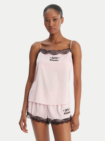 Juicy Couture Piżama JCYPJ126862 Różowy Slim Fit. Czerwone piżamy Juicy Couture, bez wzorów, z syntetyku, bez ramiączek. Za 369,99 zł.