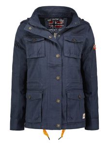 Geographical Norway Kurtka przejściowa "Arouchka" w kolorze granatowym rozmiar: XXL. Niebieskie kurtki Geographical Norway, xxl, z aplikacjami, bez kaptura. Za 127,35 zł.