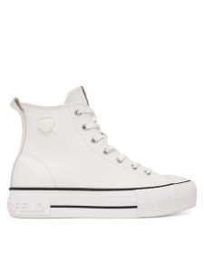 KARL LAGERFELD Trampki Kampus Max KL60456 Biały. Białe trampki KARL LAGERFELD, bez wzorów, ze skóry, bez zapięcia. Za 549,99 zł.