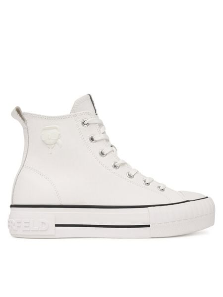 KARL LAGERFELD Trampki Kampus Max KL60456 Biały. Białe trampki KARL LAGERFELD, bez wzorów, ze skóry, bez zapięcia. Za 549,99 zł.