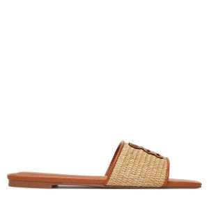 Klapki Nine West. Brązowe klapki Nine West, bez wzorów, bez obcasa. Za 119,99 zł.