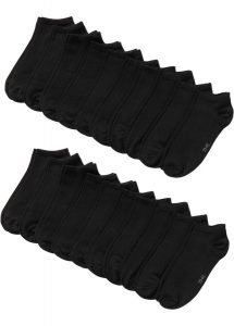 Skarpety do sneakersów (20 par), bawełna organiczna. Czarne skarpetki bonprix, bez wzorów, z bawełny. Za 94,99 zł.