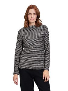 BETTY & CO Koszulka w kolorze czarno-kremowym rozmiar: XXL. Czarne bluzki Betty & Co, xxl, bez wzorów, z bawełny, bez kołnierzyka, bez ramiączek. Za 87,40 zł.