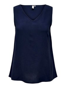 ONLY Carmakoma Top "Nova" w kolorze granatowym rozmiar: 50. Niebieskie topy Only Carmakoma, s, bez wzorów, z wiskozy, klasyczne, bez kołnierzyka, bez ramiączek. Za 48,16 zł.