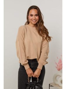 Soft Cashmere Sweter w kolorze jasnobrązowym rozmiar: 38/40. Brązowe swetry oversize Soft Cashmere, bez wzorów, z kaszmiru, bez ramiączek. Za 136,13 zł.