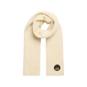 Damski szalik z dzianiny Superdry Cable Luxe. Białe szaliki Superdry, na zimę, bez wzorów, z dzianiny. Za 247,80 zł.