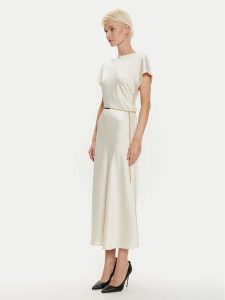Imperial Sukienka koktajlowa ADQJIBA Écru Regular Fit. Kombinezony Imperial, xl, bez wzorów, z syntetyku, wizytowe, bez kołnierzyka, bez ramiączek. Za 319,99 zł.