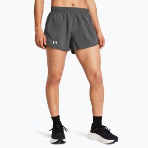 Spodenki do biegania damskie Under Armour Fly By 3". Szare szorty Under Armour, bez wzorów, sportowe. Za 89,99 zł.