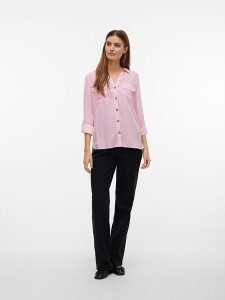 Vero Moda Koszula w kolorze jasnoróżowym rozmiar: XS. Różowe koszule Vero Moda, s, bez wzorów, z wiskozy, bez kołnierzyka, bez ramiączek. Za 52,67 zł.