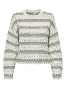 ONLY Sweter w kolorze kremowo-zielonym rozmiar: M. Zielone swetry oversize ONLY, m, bez wzorów, ze splotem, bez ramiączek. Za 119,95 zł.