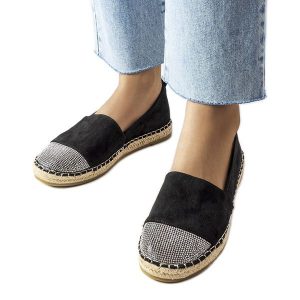 Inna Czarne mokasyny espadryle Magali. Czarne espadryle bez wzorów, bez obcasa. Za 84,15 zł.