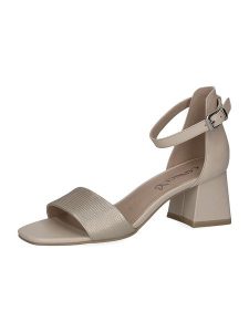 Caprice Skórzane sandały w kolorze kremowym rozmiar: 38. Brązowe sandały Caprice, bez wzorów, z otwartym noskiem, bez obcasa, na koturnie, bez zapięcia. Za 144,58 zł.