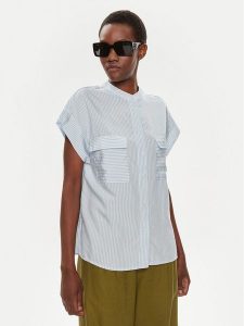 Tamaris Apparel Koszula Chofu TAW0554 Błękitny Regular Fit. Niebieskie koszule Tamaris Apparel, bez wzorów, z wiskozy, bez kołnierzyka, bez ramiączek. Za 279,99 zł.