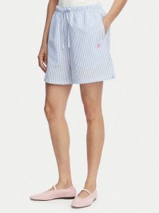 Tommy Hilfiger Szorty materiałowe Seersucker UW0UW06542 Niebieski Regular Fit. Niebieskie szorty TOMMY HILFIGER, bez wzorów, z materiału. Za 249,99 zł.