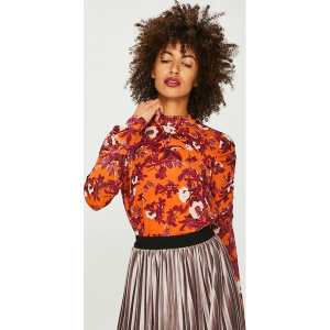 Vero Moda - Bluzka Karen. Szare bluzki marki Vero Moda, z poliesteru, casualowe, ze stójką. W wyprzedaży za 99,90 zł.