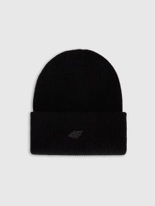 4F Czapka w kolorze czarnym rozmiar: onesize. Czarne czapki 4f, bez wzorów, ze skóry. Za 47,95 zł.