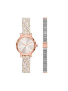 DKNY Zegarek Soho Gift Set NY6605SET Różowy. Czerwone, analogowe zegarki DKNY. Za 449,99 zł.