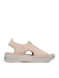 Rieker Sandały CEO-V59B5-31 Różowy jasny. Czerwone sandały Rieker, bez wzorów, z materiału, bez obcasa, na koturnie, bez zapięcia. Za 319,99 zł.