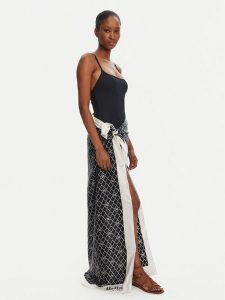 Max Mara Beachwear Chusta Ottico 2516541019 Czarny. Czarne apaszki i chusty Max Mara Beachwear, bez wzorów, z jedwabiu. Za 809,99 zł.